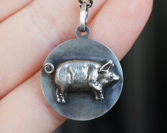 Jewelexcess Sterling Silver Pig Metal Pendant 