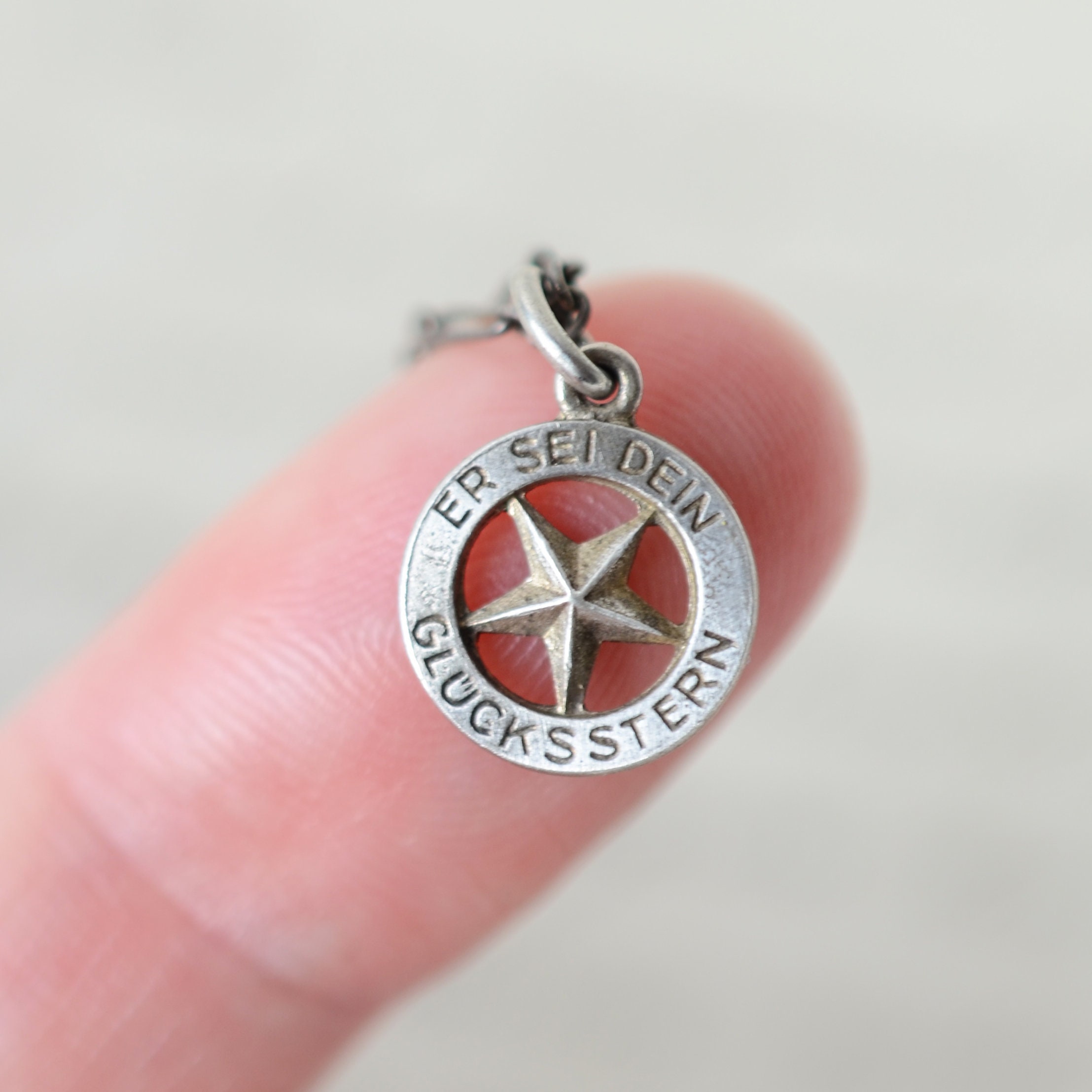 ANTIQUE 'lucky Star' 'er Sei Dein Glücksstern' Pendant, 925