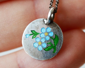 ANTIQUE Lantern Dwarf Enamel Pendant, sterling silver 800 ANTIQUE Lantern Dwarf Enamel Pendant, sterling silver 800