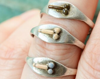 Ancient Roman Style Enamel Fertility ring in Sterling Silver, after ancient design, figa, virility, fun whimsical