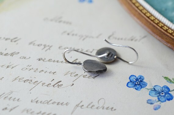 ANTIQUE Cufflink Conversion With Blue Decorative … - image 5