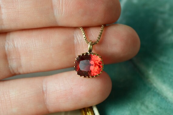 ANTIQUE Victorian Oval Crown Setting Ruby Paste P… - image 7