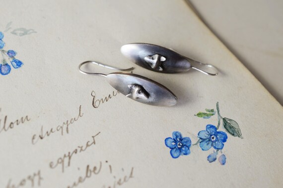 ANTIQUE Cufflink Conversion Elongated Tiny Fox He… - image 4