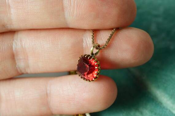 ANTIQUE Victorian Oval Crown Setting Ruby Paste P… - image 3