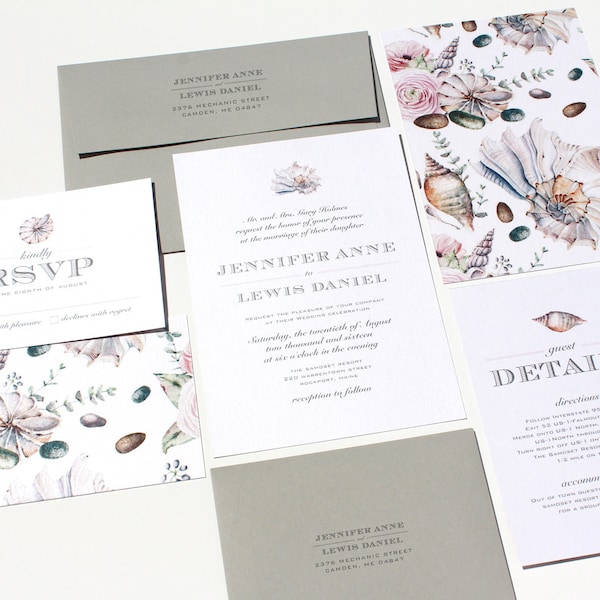 Seashell Invitations - Etsy