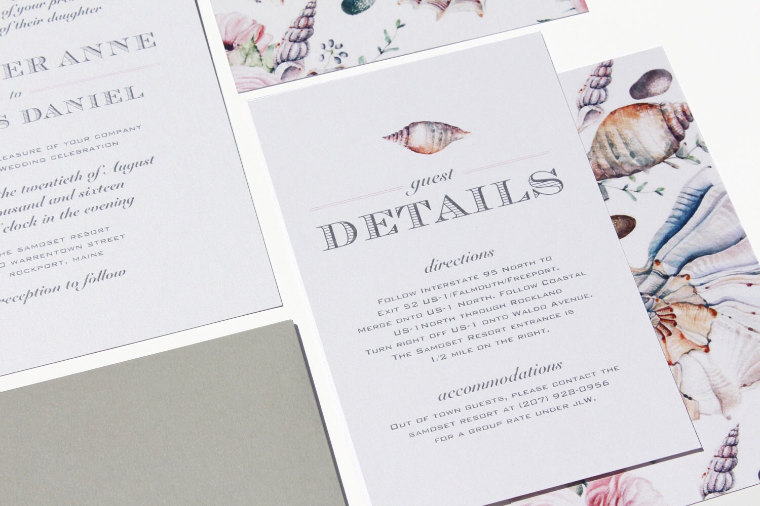 Seashell Wedding Invitation Beach Wedding Invitation | Etsy