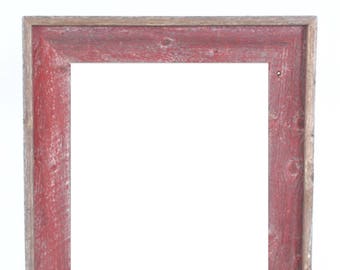BarnwoodUSA | Reclaimed Open Artisan Picture Frame | No Glass, or Backing | Rustic Red