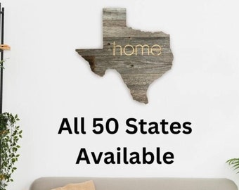 Reclaimed Wood State Sign | Rustic Farmhouse Wall Decor