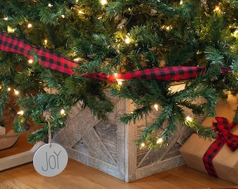 BarnwoodUSA | Christmas Tree Collar | Wood Tree Skirt | Variation | Farmhouse Tree Box | 100% Reclaimed Wood | 4 Sides