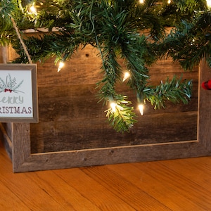 Christmas Tree Collar, Christmas Tree Box, Tree Collar, Christmas Tree Stand, Xmas Tree Skirt, Rustic Tree Skirt, Farmhouse Tree Skirt image 6
