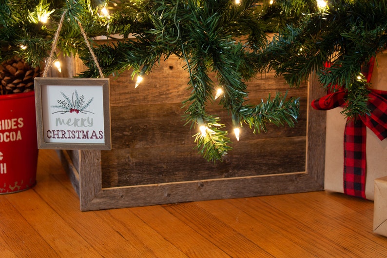 Christmas Tree Collar, Christmas Tree Box, Tree Collar, Christmas Tree Stand, Xmas Tree Skirt, Rustic Tree Skirt, Farmhouse Tree Skirt image 6