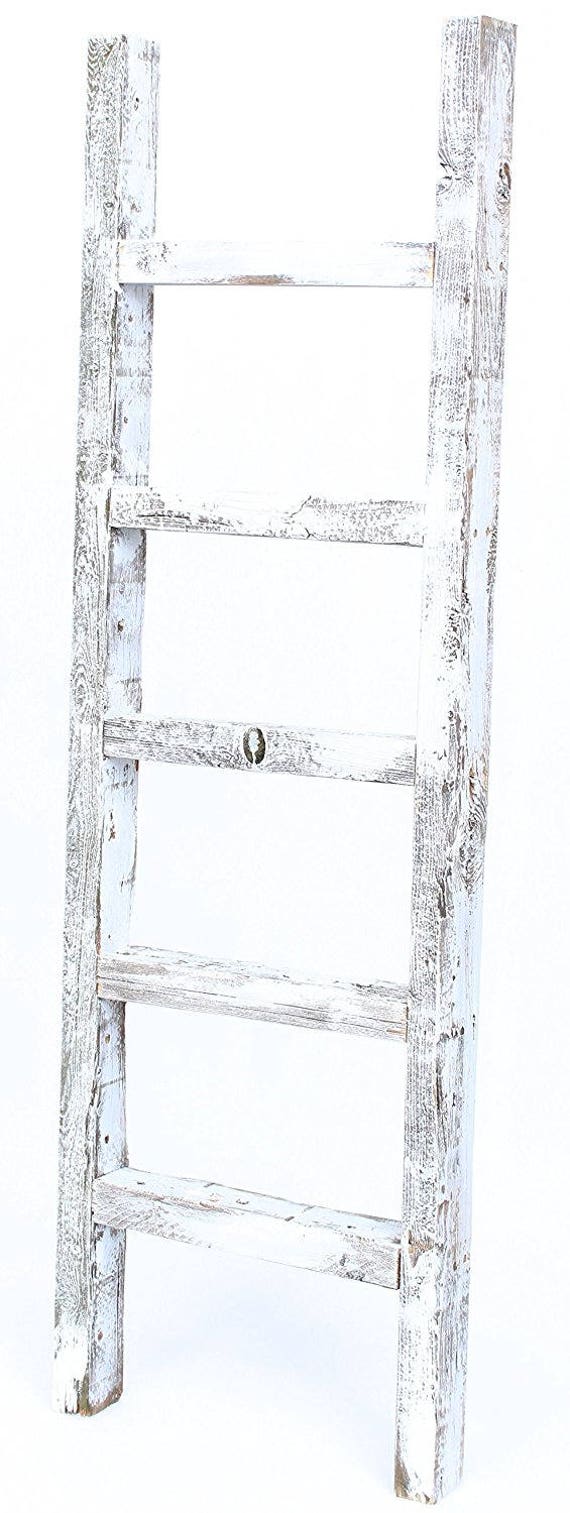 Blanket Ladder Decorative Ladder Rustic Wood Ladder Towel Ladder Quilt Ladder 100 Reclaimed Wood additional Colors Available Etsy