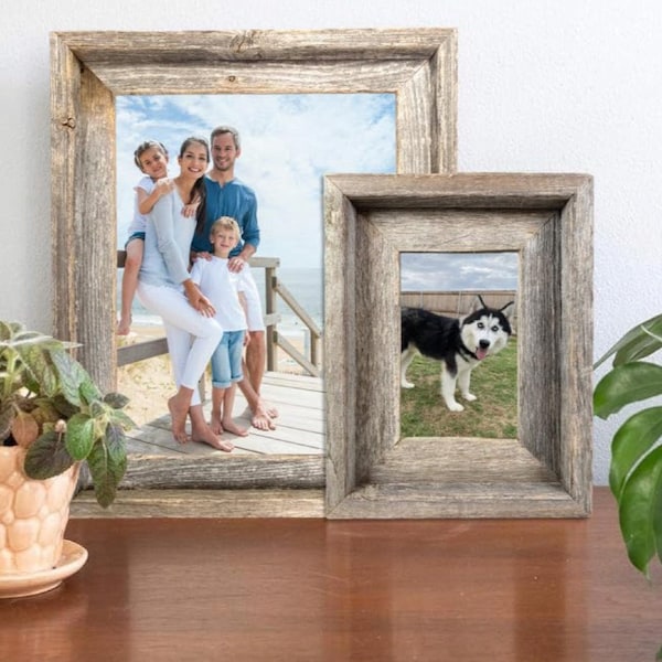 Signature Series Rustic Farmhouse Reclaimed Wood Picture Frame, 6 Colors and 26 Sizes to choose from: 5x7, 8x10, 11x14, 16x20 by BarnwoodUSA