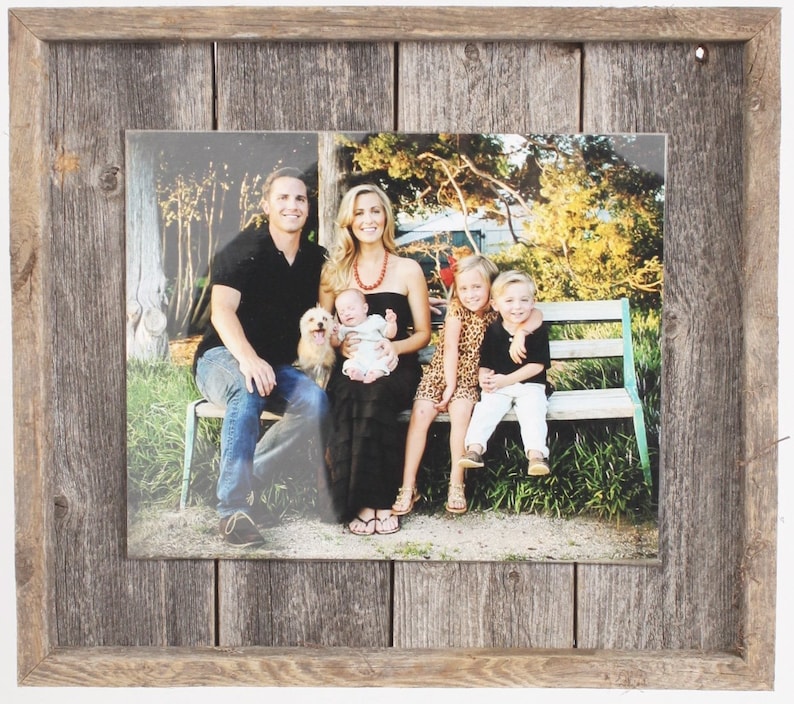 Unique Rustic Wood Picture Frame, Wood Picture Frame, Wood Photo Frame, Wooden Picture Frame, 5x7, 8x10, 8.5x11 Plank Picture Frame image 1