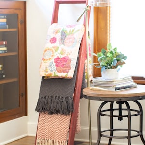 Blanket Ladder, Decorative Ladder, Wood Ladder, Rustic Ladder, Wooden Ladder, Towel Ladder, Quilt Ladder Multiple Sizes & Colors Available image 1