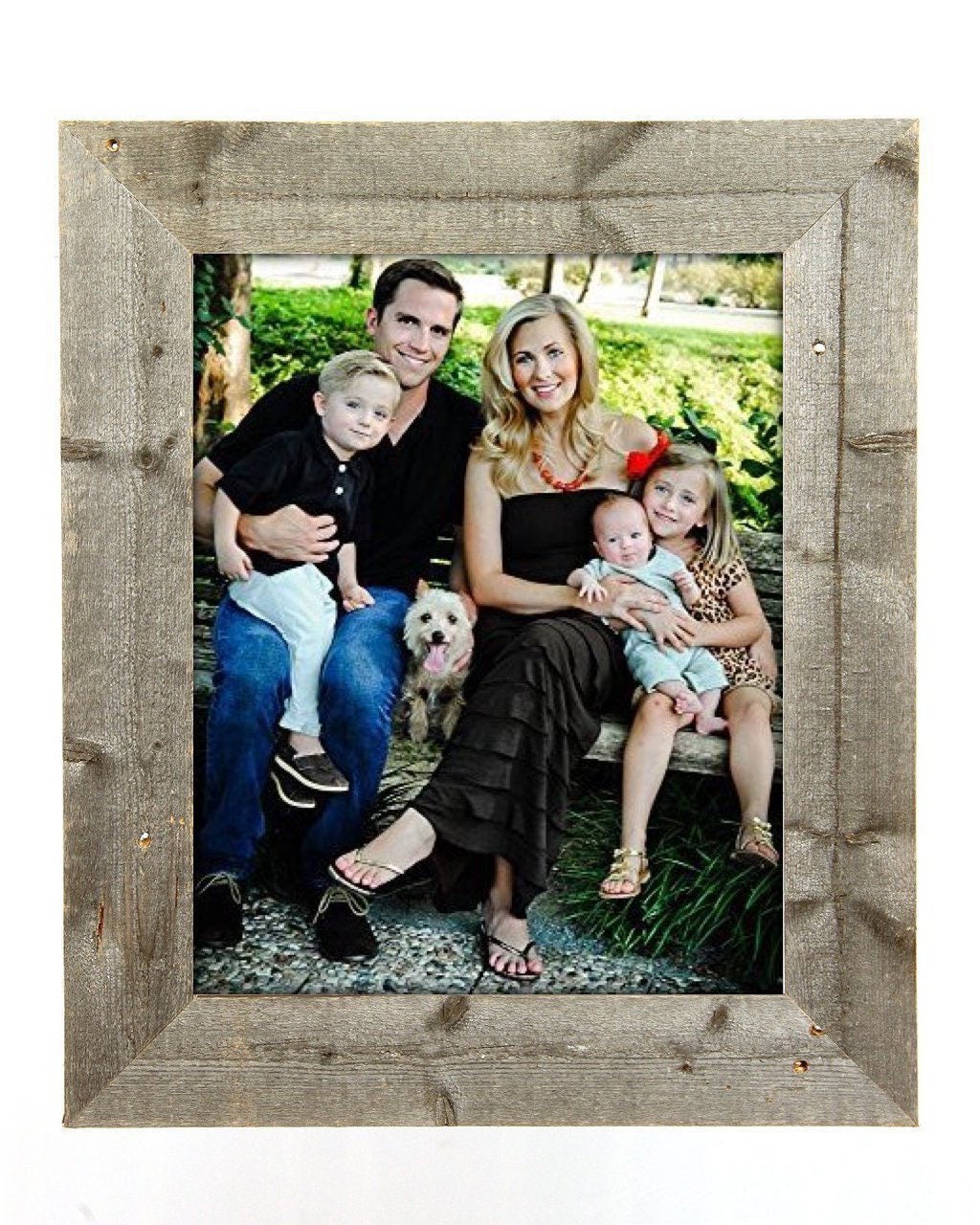 BarnwoodUSA Rustic 100pct Reclaimed Wood Weathered Picture Frame, Gray