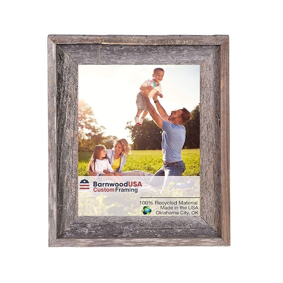 Barnwoodusa Rustic 4 X 4 5 X 36 Custom Signature Picture Frame 100%  Reclaimed Wood Weathered Gray 