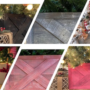 Christmas Tree Collar, Christmas Tree Box, Tree Collar, Christmas Tree Stand, Xmas Tree Skirt, Rustic Tree Skirt, Farmhouse Tree Skirt image 3