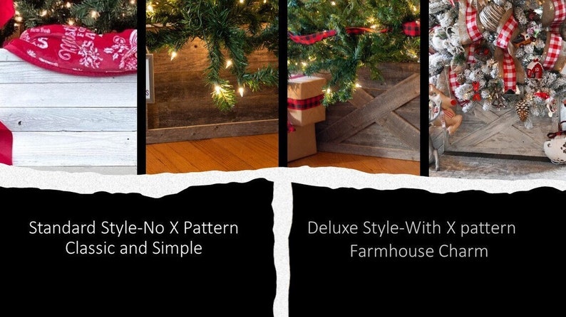 Christmas Tree Collar, Christmas Tree Box, Tree Collar, Christmas Tree Stand, Xmas Tree Skirt, Rustic Tree Skirt, Farmhouse Tree Skirt image 4