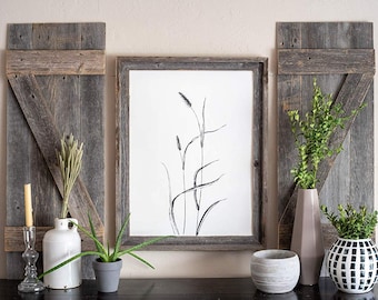 Reclaimed Wood Window Shutters, Rustic Farmhouse Decor, Set of 2