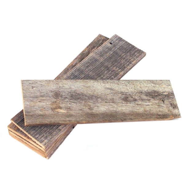 Lot de planches de bois fendu de récupération pour projets de bricolage | Bois artisanal | Lot de 6 | Lames de 0,25 po. - Plusieurs longueurs disponibles