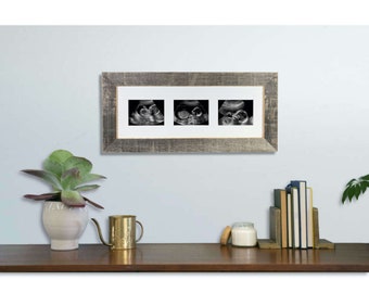 Sonogram Picture Frame |Baby Ultrasound Trimester Progression Keepsake Photo Frame | Pregnancy Milestone 3 Opening Frame for Mom to Be