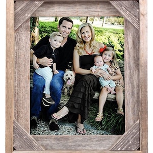 BarnwoodUSA Rustic Signature Corner Block Picture Frame - 100% Up-cycled Reclaimed Wood