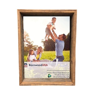 BarnwoodUSA Rustic 4&quot; x 4&quot; - 5&quot; x 36&quot; Custom Shadow Box Picture Frame - 100% Reclaimed Wood | Weathered Gray