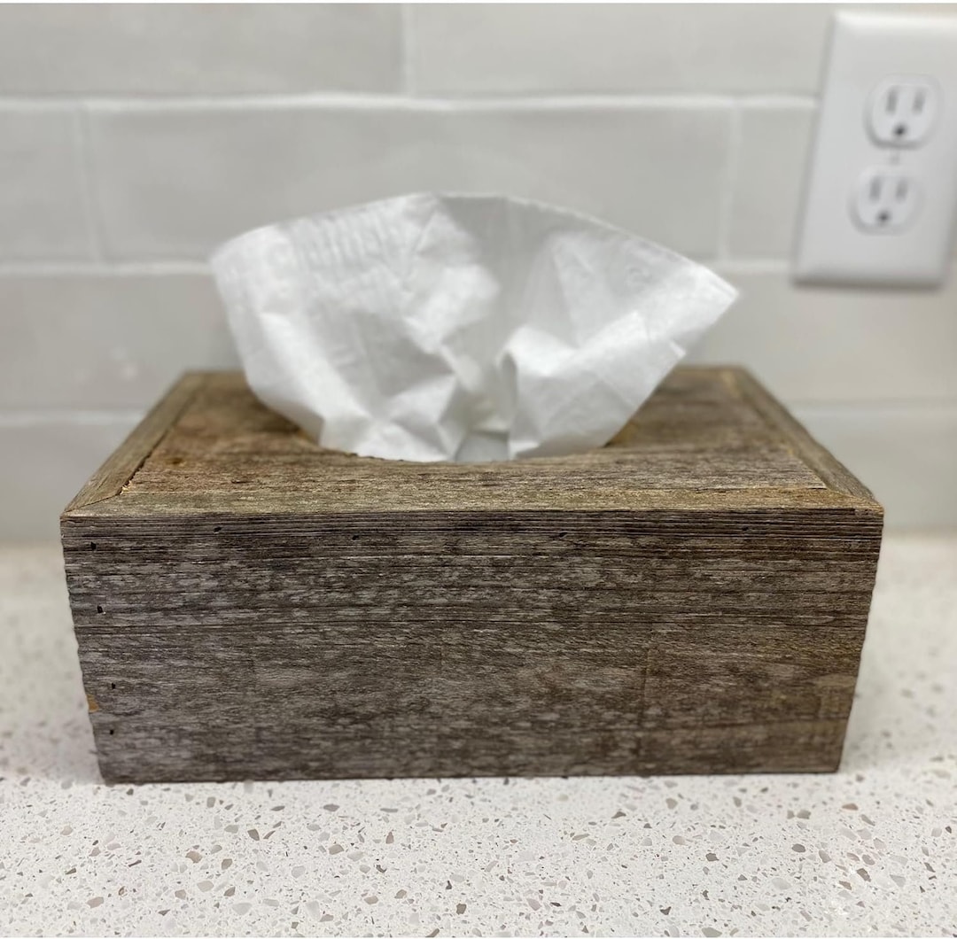 Tissue Box Cover | Rectangular Tissue Box Holder | Reclaimed Wood