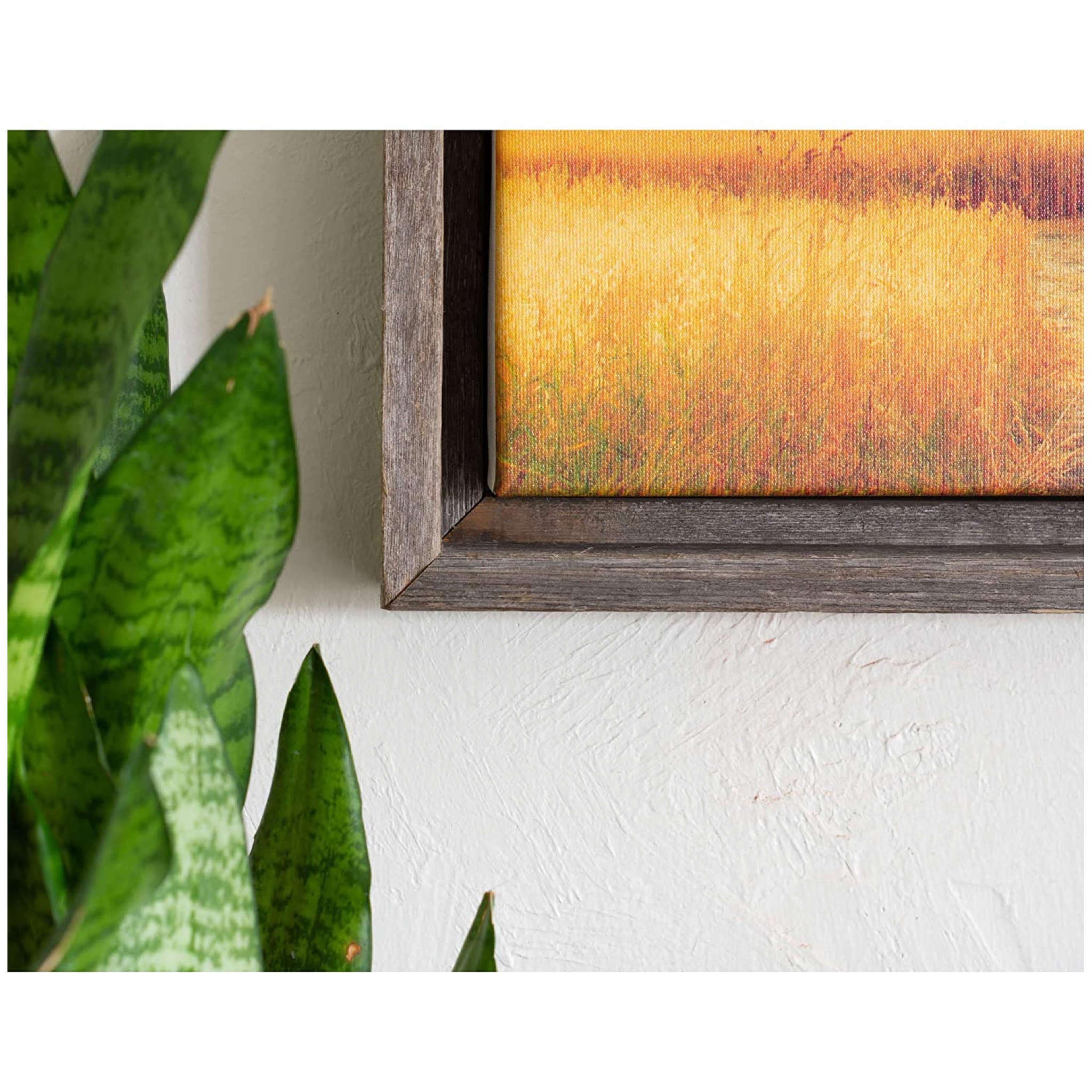 BarnwoodUSA Rustic Canvas Frame – Natural Weathered Gray, For 12x16 Oil Paintings & Wall Art – Reclaimed Wood