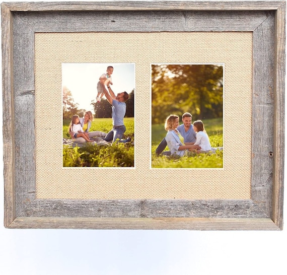 BARNWOODUSA | Farmhouse Style Rustic 16x20 Collage Picture Frame | 3 -  Opening Display with Plexiglass | Fits (1) 8x10 (2) 5x7 Photographs | 100%