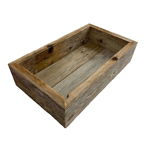 BarnwoodUSA Small Rustic Wooden Box | Best for Wood Flower Planter, Caddy Boxes, Toilet Top Storage Boxes, and Table Decor | Weathered Gray