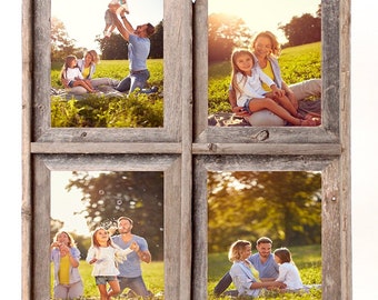 Collage Picture Frames from Rustic Distressed Wood: Holds Four 4x6