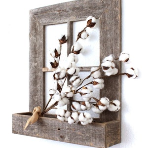 BarnwoodUSA Rustic Wooden Window Planter Box, Wood Planter Stand, Weathered Gray