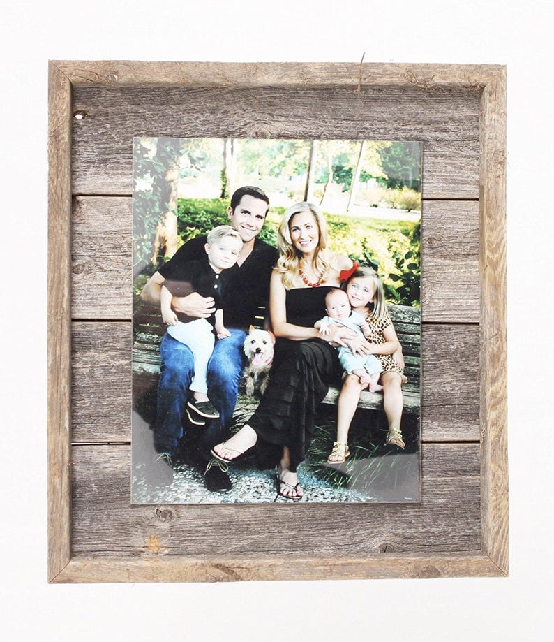 Unique Rustic Wood Picture Frame, Wood Picture Frame, Wood Photo Frame, Wooden Picture Frame, 5x7, 8x10, 8.5x11 Plank Picture Frame image 2