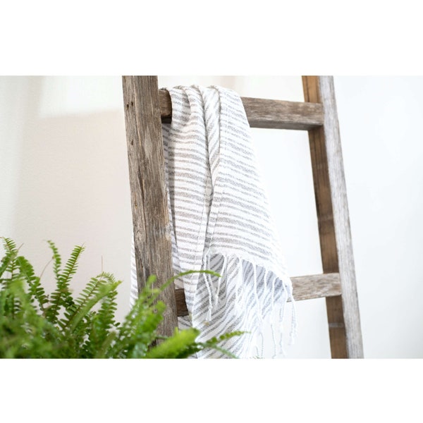 Rustic Farmhouse Decorative Wood Ladder | 1.625" Deep Ladder | Multiple Sizes & Colors Available! Blanket Ladder. (No assembling required)