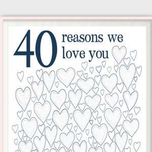 40th Birthday Gift for Man 40th Birthday Gifts For Husband, For Him, Men, For Dad, PRINTABLES, Party Decorations, Guest Book, DOWNLOAD image 1