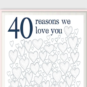 40th Birthday Gift for Man 40th Birthday Gifts For Husband, For Him, Men, For Dad, PRINTABLES, Party Decorations, Guest Book, DOWNLOAD image 1