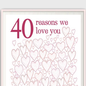 40th Birthday Gifts for Woman 40th Birthday Prints, For Sister, For Her, For Friend, PRINTABLES, Party Decorations, Guest Book, DOWNLOAD 画像 1