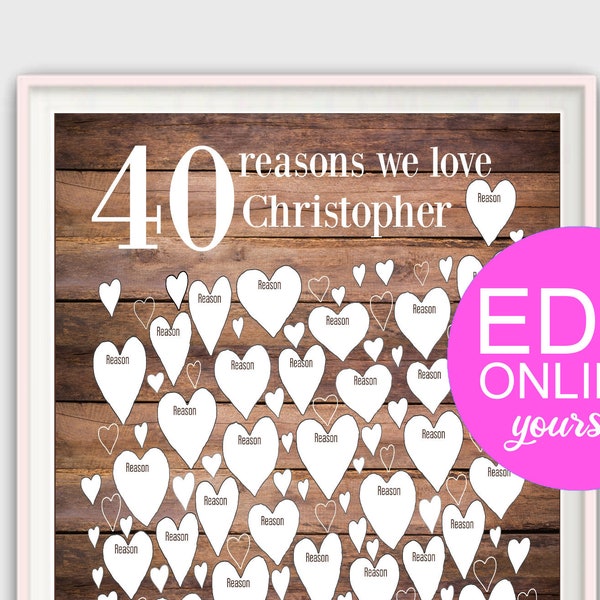 40 Reasons We Love You - Etsy
