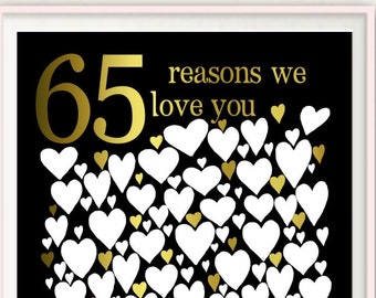 65th Birthday Gift For Men - 65th Birthday PRINTABLES, Posters, Decorations, 65th Wedding Anniversary, Alternative Guest Book, 65 Years Old