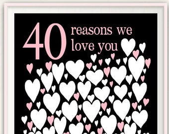 40th Birthday Gifts - 40th Guest Book For Woman, Sister, Girlfriend, Best Friend
