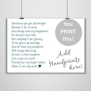 Handprint Art Gift for Mother, Gift from Kids, Gifts for Mom, Gift From Grandkids, Personalized, DIY, PRINTABLE, Mom Gifts, Christmas Gift image 2