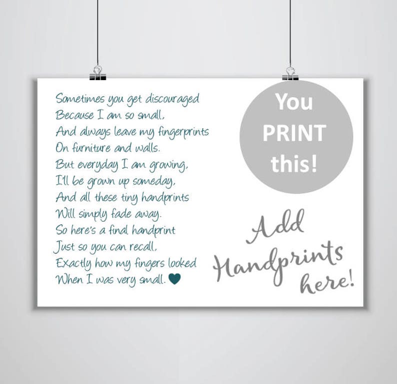 Handprint Art Gift for Mother, Gift from Kids, Gifts for Mom, Gift From Grandkids, Personalized, DIY, PRINTABLE, Mom Gifts, Christmas Gift image 2