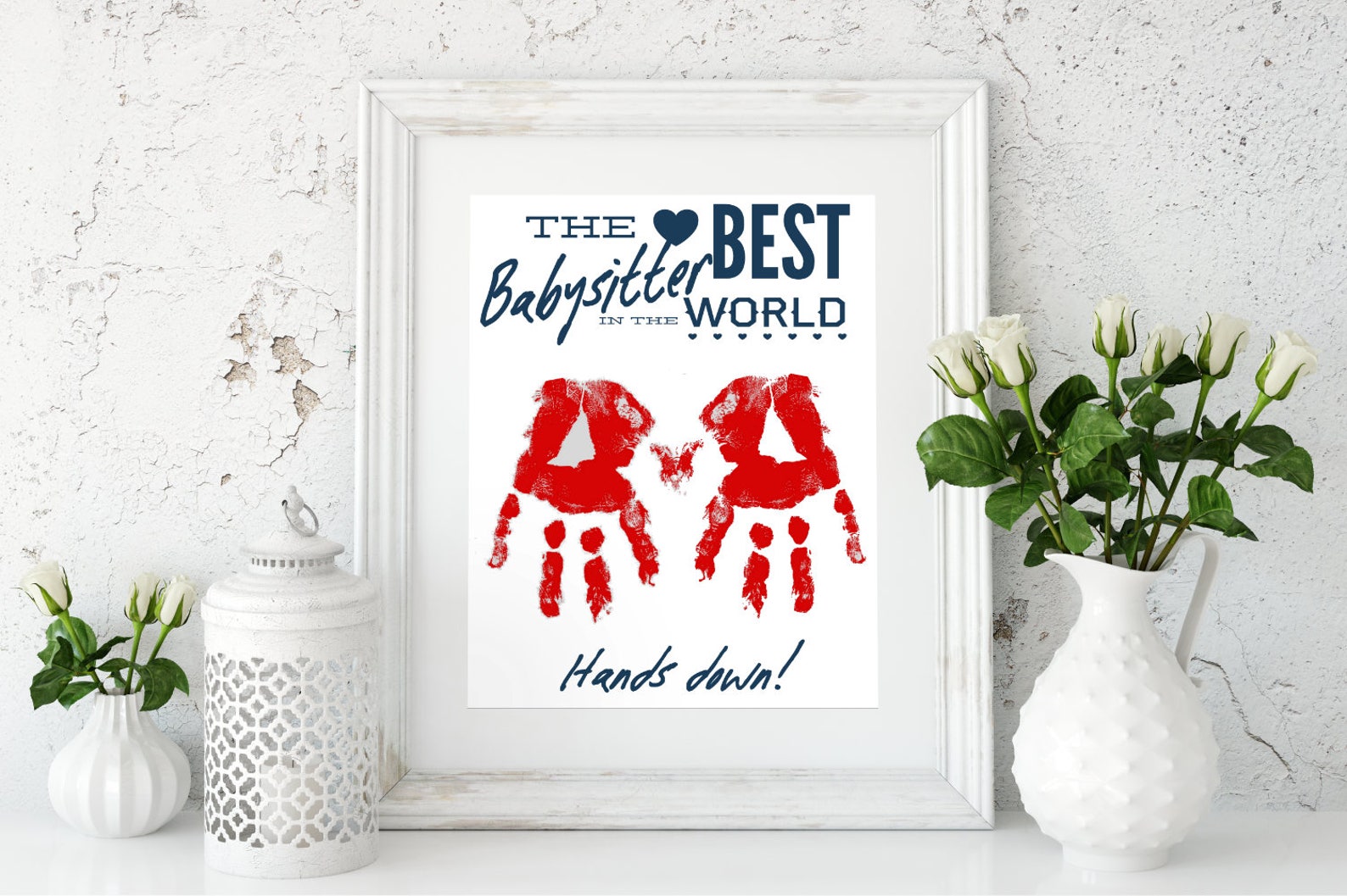Babysitter Gift Gift for Babysitter Personalized Handprint Etsy