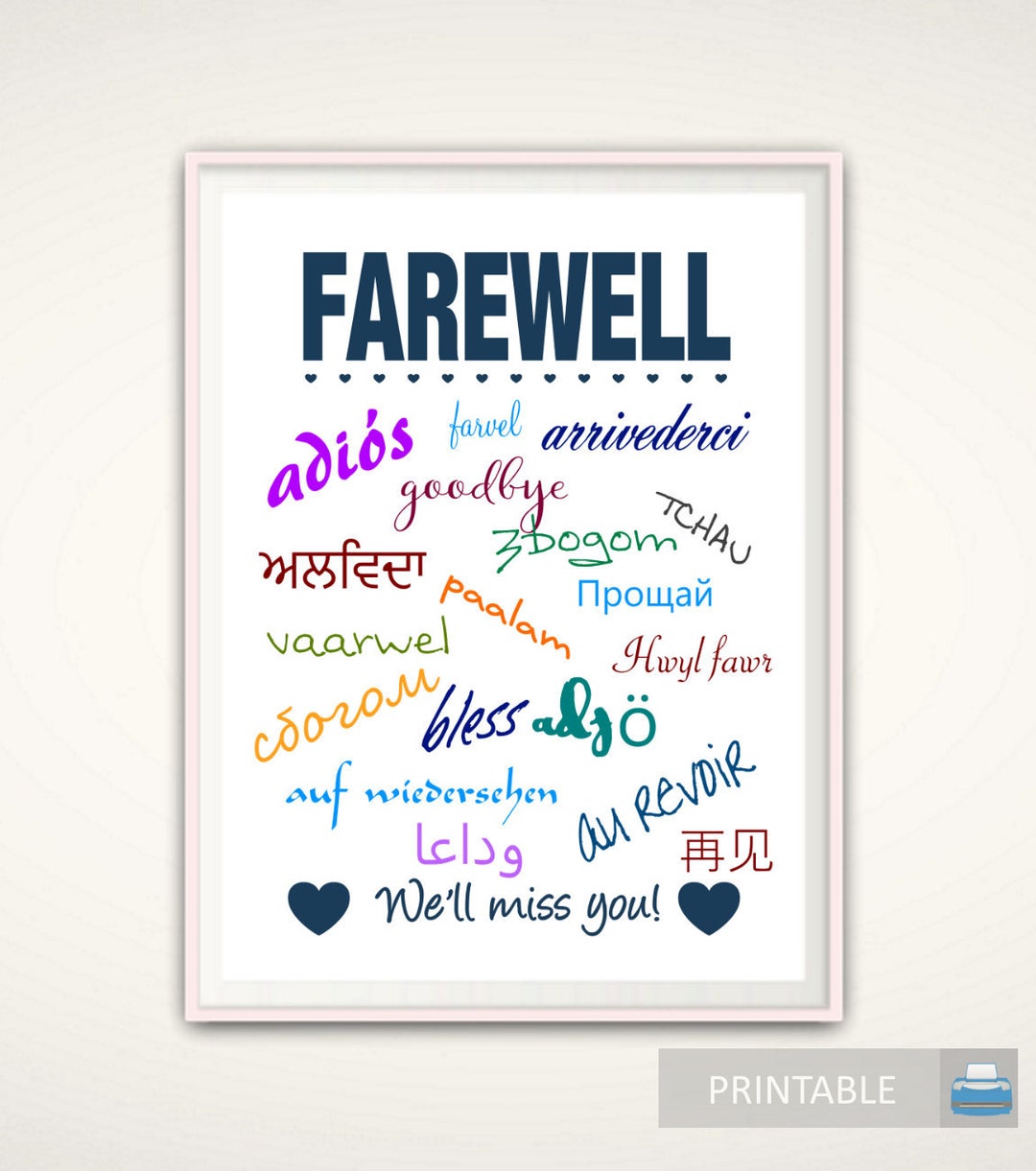 Goodbye Gift Going Away Gift Goodbye Print Farewell Print - Etsy