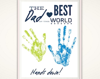 Gift for Dad, Personalized Father's Day Gift from Kids, INSTANT Download Fathers Day Printable, Birthday Gift for Dad, DIY Handprint Art
