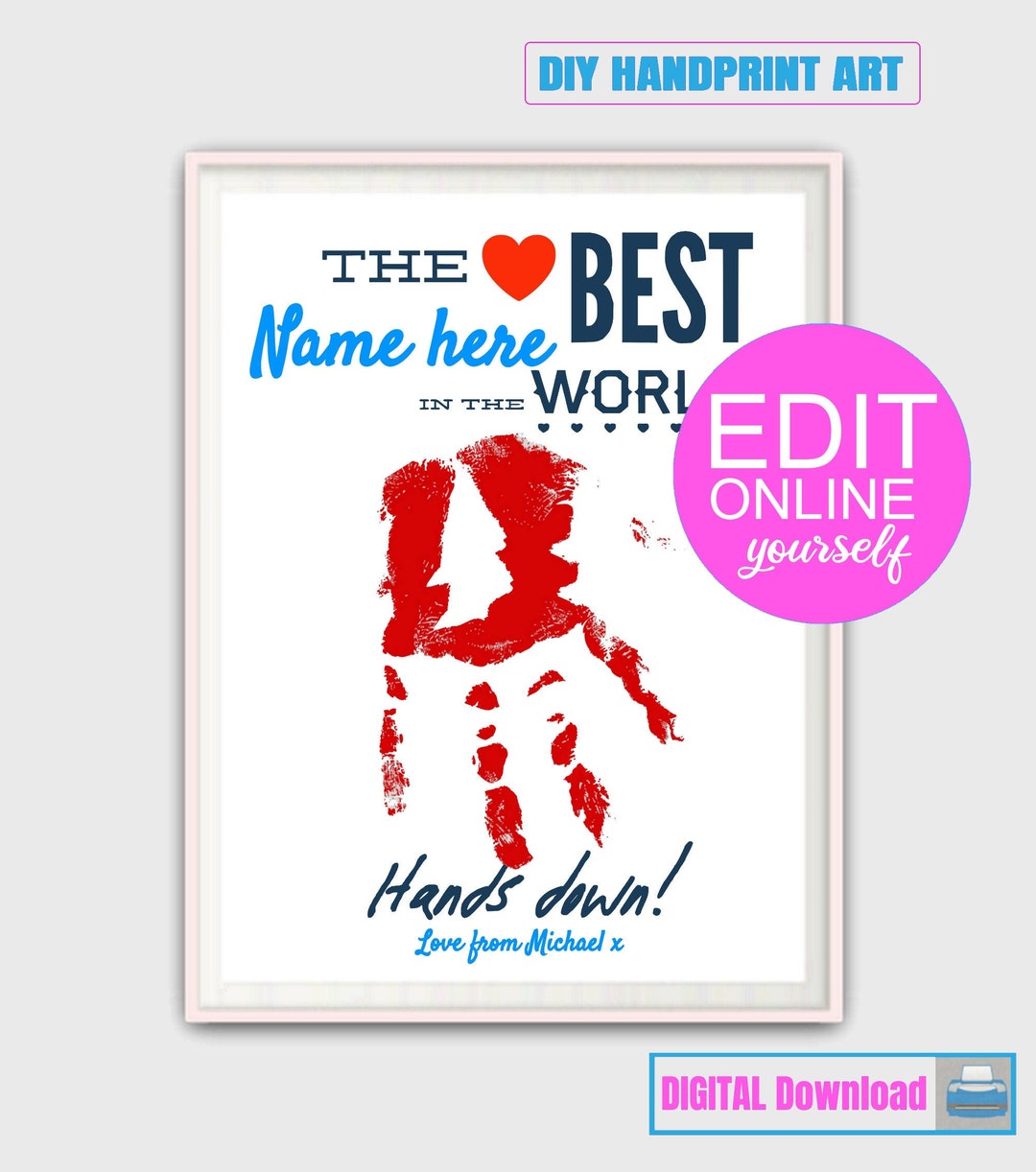Personalized Teacher Gifts Handprint Art Printable Teacher - Etsy
