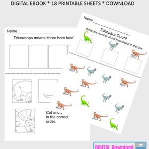 Dinosaur Activity Ebook PDF Educational fun for Preschool, Kindergarten and Elementary image 2