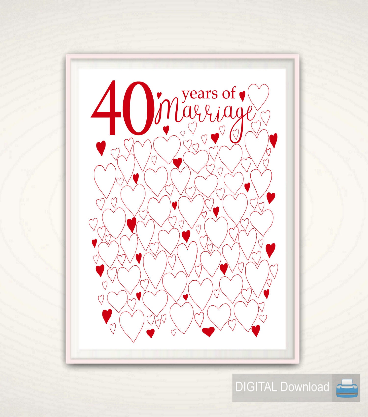 40 Years Of Marriage Ruby 40th Wedding Anniversary Gift For Etsy